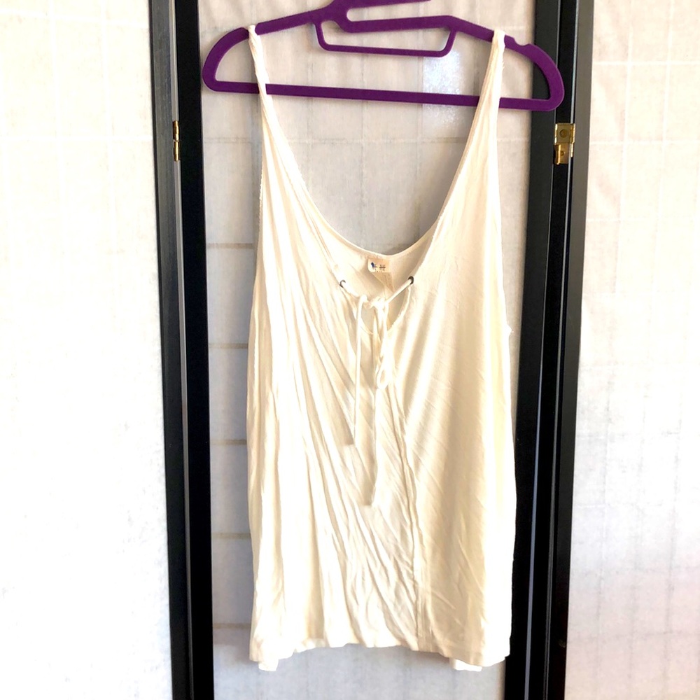 Free People, lg cream,tank top